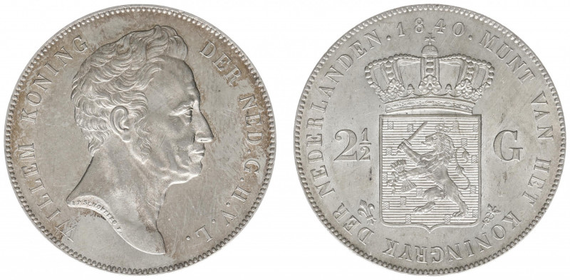 Koninkrijk NL Willem I (1815-1840) - 2½ Gulden 1840 (Sch. 257) - PR-, uitzondeli...