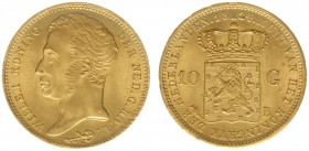 Koninkrijk NL Willem I (1815-1840) - 10 Gulden 1824 B (Sch. 190) - Gold - good XF