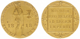 Koninkrijk NL Willem I (1815-1840) - Gouden Dukaat 1818 U (Sch. 205) - XF/UNC