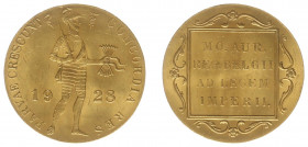 Koninkrijk NL Willem I (1815-1840) - Gouden dukaat 1828 U (Sch. 212) - gegolfd plaatje met mooie kleur - PR/UNC