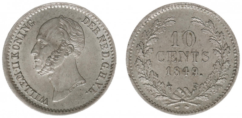 Koninkrijk NL Willem II (1840-1849) - 10 Cent 1849 (Sch. 535) - XF/UNC