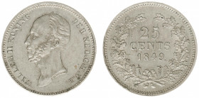 Koninkrijk NL Willem II (1840-1849) - 25 Cent 1849 (Sch. 533) - good XF