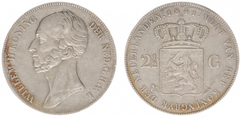 Koninkrijk NL Willem II (1840-1849) - 2½ Gulden 1841 (Sch. 506/RR) - a.VF