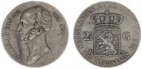 Koninkrijk NL Willem II (1840-1849) - 2½ Gulden 1842 (Sch. 507) - ZF, partly weakly struck