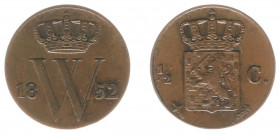 Koninkrijk NL Willem III (1849-1890) - ½ Cent 1852 (Sch. 705) - F/VF
