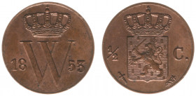 Koninkrijk NL Willem III (1849-1890) - ½ Cent 1853 (Sch. 706) - XF/UNC