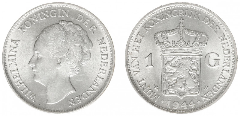 Koninkrijk NL Wilhelmina (1890-1948) - 1 Gulden 1944 PE 'Doorloper' (letters EN ...