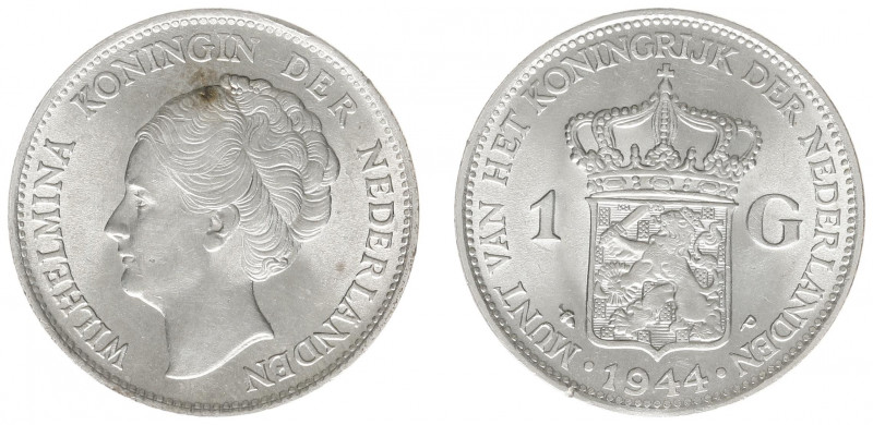 Koninkrijk NL Wilhelmina (1890-1948) - 1 Gulden 1944 PE 'Doorloper' (letters EN ...