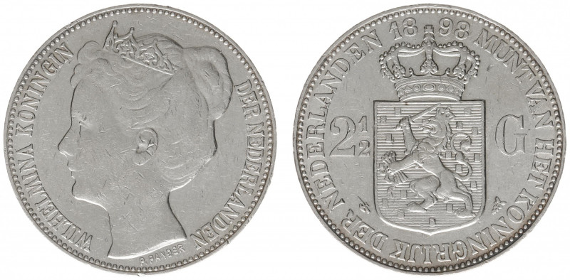 Koninkrijk NL Wilhelmina (1890-1948) - 2½ Gulden 1898 (Sch. 782) - ZF-