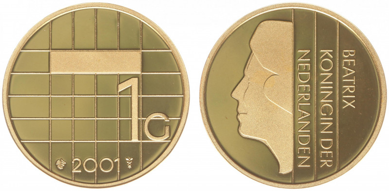 Koninkrijk NL Beatrix (1980-2013) - 1 Gulden 2001 - Goud - Prooflike