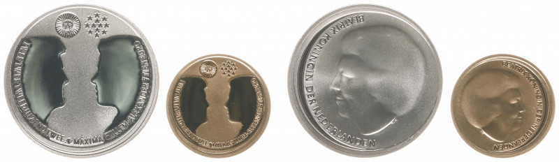 Koninkrijk NL Beatrix (1980-2013) - 10 Euro 2002 'Huwelijksmunt' - 1x zilver en ...