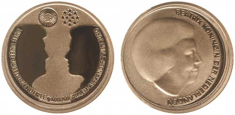 Koninkrijk NL Beatrix (1980-2013) - 10 Euro 2002 'Huwelijksmunt' - Goud - Proofl...