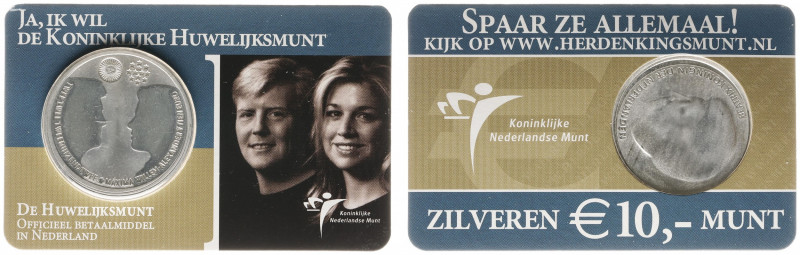 Koninkrijk NL Beatrix (1980-2013) - 10 Euro 2002 'Huwelijksmunt' in coincard