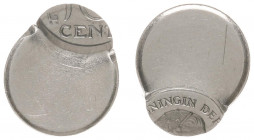Misslagen en afwijkingen Koninkrijk NL - 10 Cent 1980 (haan met ster) - MISSLAG - sterk excentrisch geslagen petje, nog 10 mm ongestempeld oppervlak -...