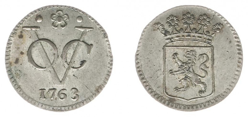 Verenigde Oost-Indische Compagnie (1602-1799) - Holland - Silver ½ Duit 1763 ree...