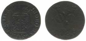 Nederlands-Indië - Bataafse Republiek (1799-1806) - Gelderland - Duit 1085 in stead of 1805 - struck with wrong die (Scho. 505d/RRR) - Obv. VOC - mono...