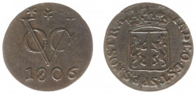 Nederlands-Indië - Bataafse Republiek (1799-1806) - Gelderland - Duit 1806 (Scho. 506) - VF/XF