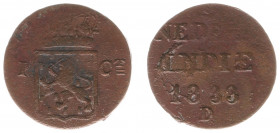 Nederlands-Indië - Nederlands-Indisch Gouvernement (1816-1949) - 1 Cent 1833 D = Demmenie (Scho. 716b / RR) - F/VF - very rare