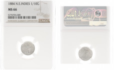 Nederlands-Indië - Nederlands-Indisch Gouvernement (1816-1949) - 1/10 Gulden 1884 (Scho. 763) - in slab MS 66