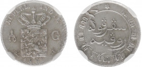 Nederlands-Indië - Nederlands-Indisch Gouvernement (1816-1949) - 1/10 Gulden 1891 (Scho. 826) - in NGC-slab MS 62