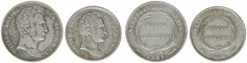 Nederlands-Indië - Nederlands-Indisch Gouvernement (1816-1949) - ¼ Gulden 1826 (Scho. 623) - ZF+, aangevuld met Halve Gulden 1826 (Scho. 618) - a.VF