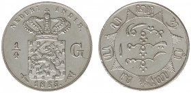 Nederlands-Indië - Nederlands-Indisch Gouvernement (1816-1949) - ¼ Gulden 1855 (Scho. 750) - XF/UNC