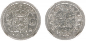 Nederlands-Indië - Nederlands-Indisch Gouvernement (1816-1949) - ¼ Gulden 1912 (Sch. 813) - in NGC slab UNC DETAILS