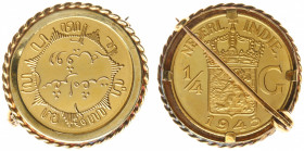 Nederlands-Indië - Nederlands-Indisch Gouvernement (1816-1949) - ¼ Gulden 1945 als penning in goud geslagen (vgl. Scho. 925) - in rand tot. 5,63 gram ...
