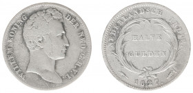 Nederlands-Indië - Nederlands-Indisch Gouvernement (1816-1949) - ½ Gulden 1827 (Scho. 620) - F/VF - mintage: 37.482 ex. / rare