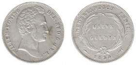 Nederlands-Indië - Nederlands-Indisch Gouvernement (1816-1949) - ½ Gulden 1834 OVER 1827 (cf. Scho. 621) - VF+