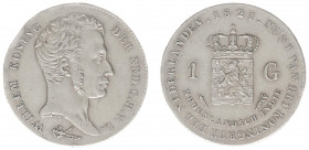 Nederlands-Indië - Nederlands-Indisch Gouvernement (1816-1949) - 1 Gulden 1821 (Scho. 615/S) - mintage: 98.510 pcs. - edge knick - a.VF - scarce