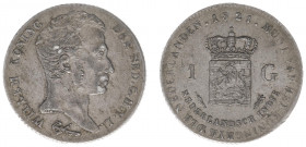 Nederlands-Indië - Nederlands-Indisch Gouvernement (1816-1949) - 1 Gulden 1821 (Scho. 615/S) - mintage: 98.150 ex. - VF+