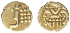 De VOC in Voor-Indië - Cochin - AV Cochin or Rasi fanam ND, c.1666-1724 (KM 6 / Scho. 1249) - 0.36 gram - Obv.: Representing degenerated figure of the...
