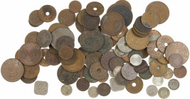 Small box coins Neth. Indies including 1 Cent, 2½ Cents, 1/10 Gulden, etc. + some Curacao