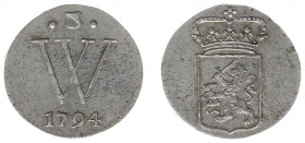 Nederlands West-Indië - 2 Stuiver 1794 (Scho. 1356) - mintage: 30.018 ex - a.XF