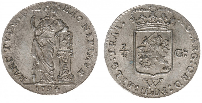 Nederlands West-Indië - ¼ Gulden 1794 (Scho. 1355) - mint luster - UNC / attract...