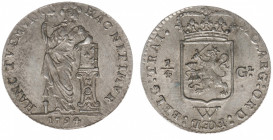 Nederlands West-Indië - ¼ Gulden 1794 (Scho. 1355) - mint luster - UNC / attractive specimen