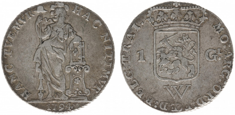 Nederlands West-Indië - 1 Gulden 1794 (Scho. 1354) - mintage 14.025 ex. - VF / r...