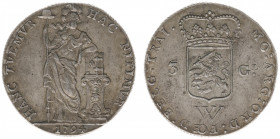 Nederlands West-Indië - 3 Gulden 1794 (KM 4 / Scho. 1353 /RR) - 31.53 gram - Obv. Dutch virgin with spear, liberty cap and bible + HAC NITIMVR HANC TV...