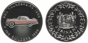 Suriname - 100 Gulden 1996 'USA Thunderbird 1956' in licht-roze kleur (KM 46) - Proof, oplage ca. 500 stuks