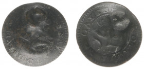Sint Eustatius - Cayenne Stuiver (1809) with round c/m SE with open letters van St. Eustatius + round c/m P of smith Pierre called Flamand (Scho. 1429...