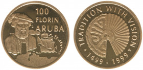 Aruba - 100 Florin 1999 'Vespucci' - Goud - Proof
