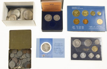 Doos met Juliana en Beatrix zilver, euromunten wb. coincards, FDC-sets en wat voor- en naoorlogs kleingeld