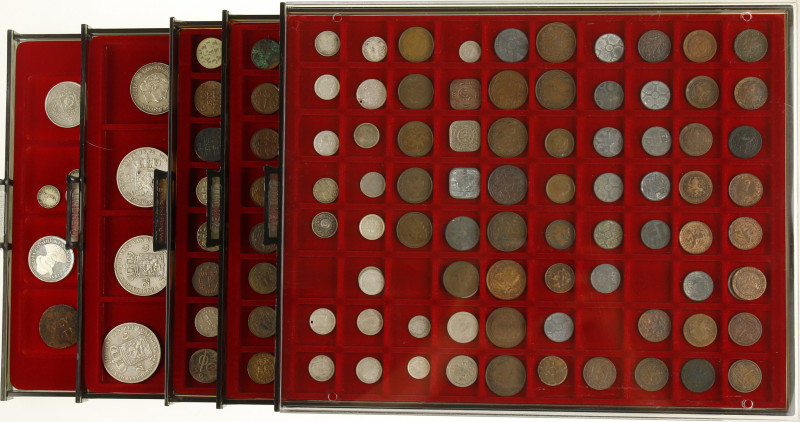 Collection coins and medals Netherlands in 5 Lindner cassettes a.w. 50 guldens, ...