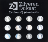 Luxe cassette met collectie 'Zilveren Dukaat - De twaalf provinciën', totaal 12 stuks 2015-2019, uitgifte KNM