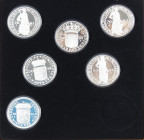 Cassette met 6 zilveren Dukaten 2001-2006 "Zeven Provincien serie"