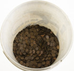 Bucket with 10 kilo copper cents
