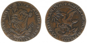 Rekenpenningen / Jetons - Collectie Frans Peters - 1543 - Rekenpenning 'Oorlogen van Karel V' (Dugn.1523, vOrden373, vgl. vMieris74.1) - VZ Karel V me...