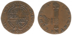 Rekenpenningen / Jetons - Collectie Frans Peters - 1564 - Rekenpenning 1564 'Bureau des Finances' (Dugn.2398, vOrden693, Tas84) - VZ Wapen Philips II ...