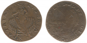 Rekenpenningen / Jetons - Collectie Frans Peters - 1573 - Rekenpenning Dordrecht 'Vrijheid van het Vaderland' (Dugn.2591a, vOrden776, Tas11bis) - VZ N...
